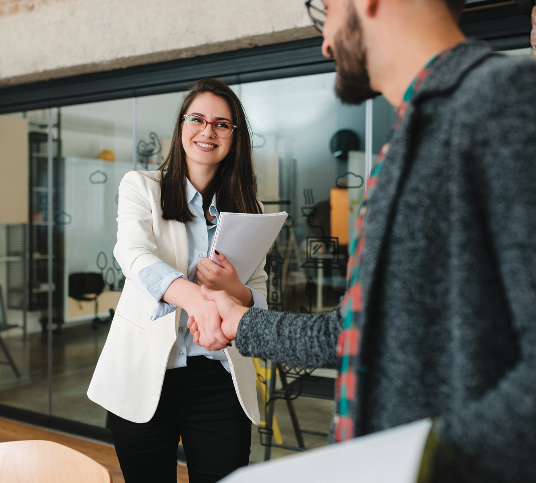 HR Manager Greeting Newly Onboarded Employee