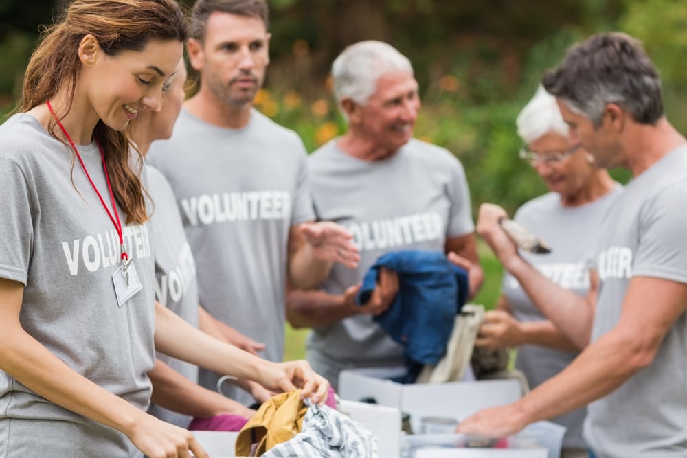 Volunteers working on project